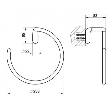 Hanger for towels wall mounted Gessi Goccia black mat width 60cm- sanitbuy.pl