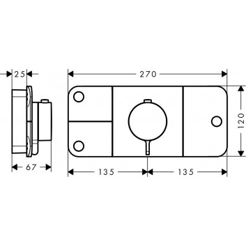 Module with thermostat Hansgrohe Axor One concealed do 3 odbiorników external part, chrome- sanitbuy.pl