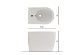 Back to wall bidet Scarabeo Moon 54,5x36x42cm white