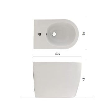 Back to wall bidet Scarabeo Moon 54,5x36x42cm white- sanitbuy.pl