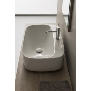 Countertop washbasin Scarabeo Moon 70x42cm white without overflow, with hole na baterie - sanitbuy.pl