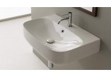 Washbasin wall mounted Scarabeo Moon 50x45cm white without overflow, with hole na baterie - sanitbuy.pl