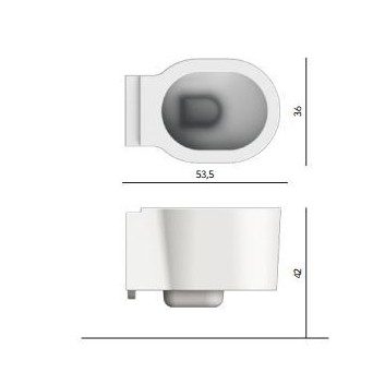 Bowl WC hanging Scarabeo Bucket 53,5x36x29,5 cm, white- sanitbuy.pl