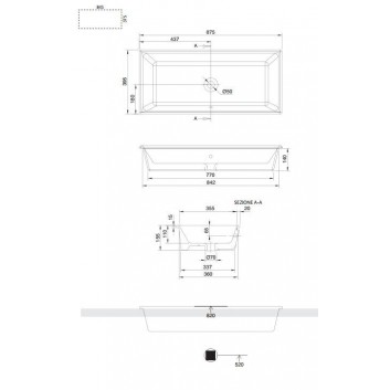 Recessed washbasin Scarabeo Gaia-Tech-Miky 56x39,5 cm, z overflow, without hole na baterie, white- sanitbuy.pl