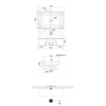 Recessed washbasin Scarabeo Gaia-Tech-Miky 87,5x39,5 cm, z overflow, without hole na baterie, white- sanitbuy.pl