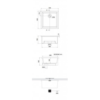 Under-countertop washbasin Scarabeo Gaia-Tech-Miky 54,5x36 cm, z overflow, without hole na baterie, white- sanitbuy.pl