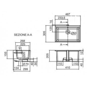 Under-countertop washbasin Scarabeo Gaia-Tech-Miky 40x32 z overflow white- sanitbuy.pl