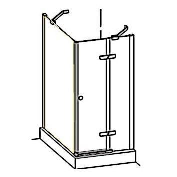 Side panel Huppe Enjoy Pure 120 cm, montaż on shower tray, chrome eloxal, transparent glass with anti-stain treatment Anti - Plaque- sanitbuy.pl