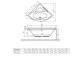 Bathtub Excellent Glamour corner 140,5x140,5 cm acrylic symmetric, white - sanitbuy.pl