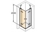 Door for mounting with side panel LEWE Huppe Enjoy PURE 120 cm, montaż on shower tray, silver profile mat, transparent glass