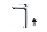 Single lever washbasin faucet Excellent Actima Clever tall with waste click-clack, chrome- sanitbuy.pl