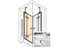 Door for mounting with side panel PRAWE Huppe Enjoy PURE 75 cm, montaż on the floor, silver profile mat, transparent glass