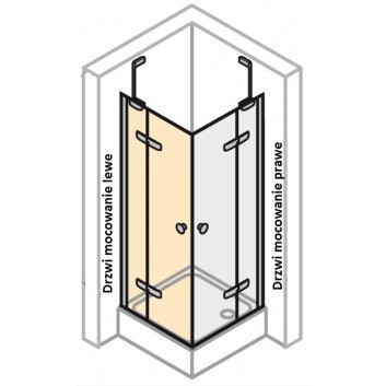 Door for mounting with side panel LEWE Huppe Enjoy PURE 80 cm, montaż on the floor, silver mat, transparent glass- sanitbuy.pl