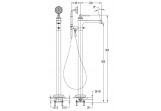 Freestanding bath mixer Omnires Armance chrome height 89,6cm