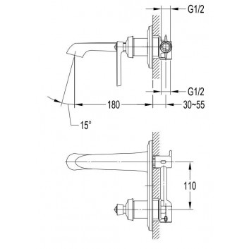 Washbasin faucet tall Omnires Armance chrome spout 15cm- sanitbuy.pl