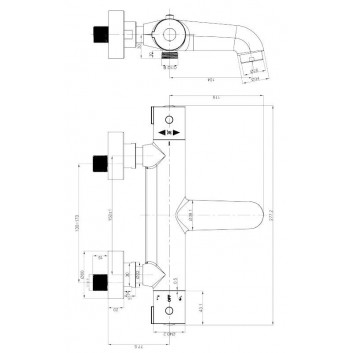 Shower mixer thermostatic Omnires Y chrome- sanitbuy.pl