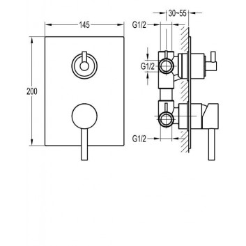 Bath tap Omnires Y, thermostatic, concealed 2-drożna- sanitbuy.pl