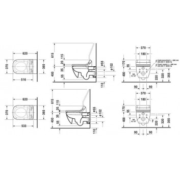 Bowl WC hanging Duravit Happy D.2 Rimless, white - sanitbuy.pl