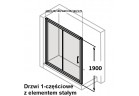 Door sliding Huppe Classics 120 cm with fixed element, silver matt, transparent glass