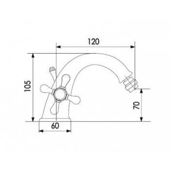 Bidet mixer Giulini Giovanni Odessa with pop-up waste złota- sanitbuy.pl