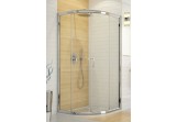 Quadrant shower enclosure Sanplast KP4/TX5B-80, glass transparent, silver profile shiny