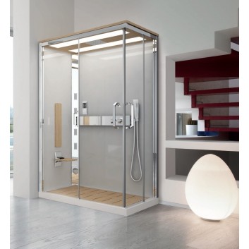 Shower cabin Novellini Nexis 1 rectangular with roof and rainfall 120x80x209 cm, right, white- sanitbuy.pl