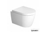 Bowl WC Duravit ME by Starck wall-hung Compact Rimless 37x48 cm, washdown model, white with coating WonderGliss- sanitbuy.pl