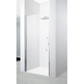 Dzrzwi shower Novellini Youg 2.0 1B, 1-swing, montaż we wnęce, transparent glass, profil chrome- sanitbuy.pl