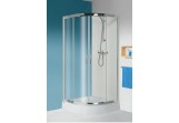Corner shower cabin Sanplast KP4/TX5b+BPza semicircular wraz with shower tray, h.2030 mm, transparent glass, silver profile shiny
