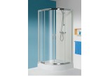 Corner shower cabin Sanplast KP4/TX5b+BPza semicircular wraz with shower tray, h.2030 mm, transparent glass, silver profile shiny- sanitbuy.pl