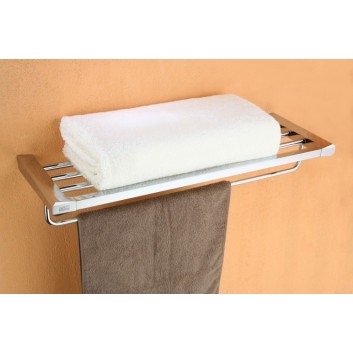 Shelf for towels with railing, Art Platino Rok chrome - sanitbuy.pl