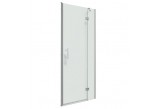 Door shower Omnires Manhattan 100x195 cm wejście 65 cm szklane swing, glass transparent profil chrome EasyClean- sanitbuy.pl