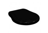 Toilet seat Kerasan Retro, soft-closing, hinges chrome - black shine