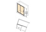Door sliding Huppe Classics 2, 1-piece with fixed segment white profile, glass transparent- sanitbuy.pl