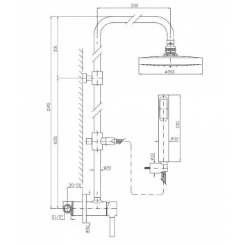 Shower set Zucchetti Pan with head shower, black matt - sanitbuy.pl