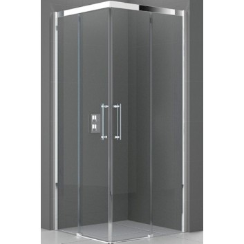 Shower cabin Novellini Rose Rosse A 82-85x200 cm corner , silver profile, transparent glass- sanitbuy.pl