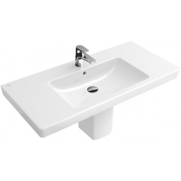 Vanity washbasin Villeroy&Boch Subway 2.0, 100x47 cm, with one hole, z overflow, white CeramicPlus- sanitbuy.pl