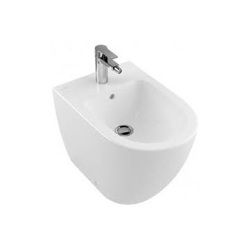 Back to wall bidet Villeroy&Bich Subway 2.0, 37x56 cm, with one hole na baterię, z overflow, white- sanitbuy.pl