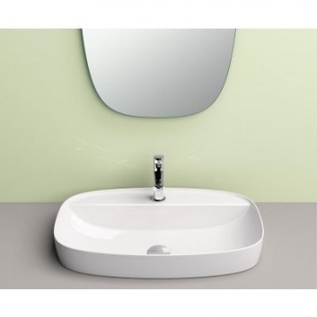 Recessed washbasin Catalano Green Lux 65x42 cm battery hole, without overflow, white - sanitbuy.pl