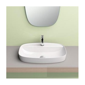 Recessed washbasin Catalano Green Lux 65x42 cm battery hole, without overflow, zielona matt - sanitbuy.pl