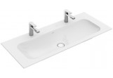 Vanity washbasin Villeroy&Boch Finion 1200x500 mm without overflow, do dwóch armatur 1-otworowych, White Alpin CeramicPlus