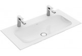 Vanity washbasin Villeroy&Boch Finion 1000x500 mm without overflow, do dwóch armatur 1-otworowych, White Alpin CeramicPlus