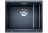 Zlewozmywak under-countertop Blanco Etagon 500-U Silgranit PuraDur korek InFino z sitkiem, with set szyn antracyt - sanitbuy.pl