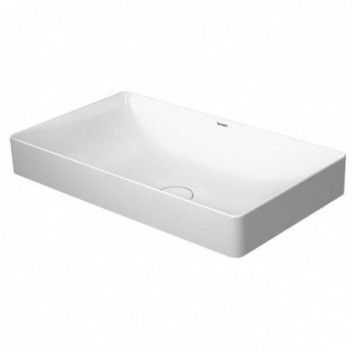 Countertop washbasin Duravit DuraSquare 60x47 cm without tap hole, without overflow white- sanitbuy.pl