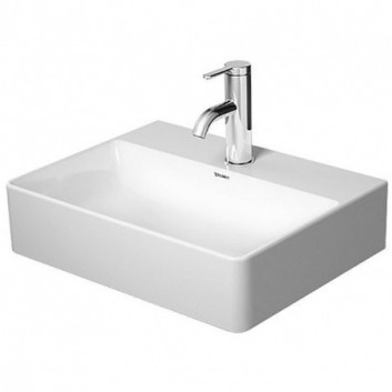 Countertop washbasin Duravit DuraSquare 60x34,5 cm without tap hole, without overflow white- sanitbuy.pl