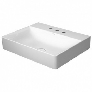 Countertop washbasin Duravit DuraSquare 60x47 cm with tap hole, without overflow white- sanitbuy.pl