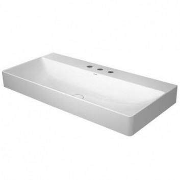 Countertop washbasin Duravit DuraSquare 100x47 cm with tap hole, without overflow white- sanitbuy.pl