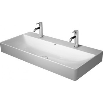 Countertop washbasin Duravit DuraSquare 100x47 cm z 2 holes for mixer, white - sanitbuy.pl