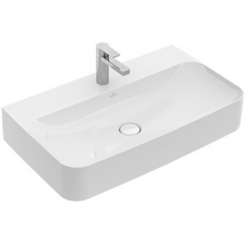 Washbasin wall mounted rectangular Villeroy&Boch Finion 1000x470 mm ukryty overflow Weiss Alpin CeramicPlus for 3-hole mixers- sanitbuy.pl