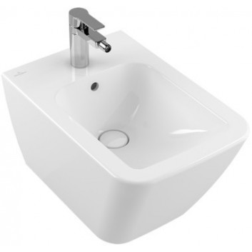 Wall hung bidet Villeroy&Boch Finion 375 x 560 mm z overflow for 1-hole mixers CerammicPlus white- sanitbuy.pl